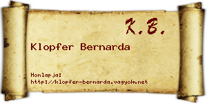 Klopfer Bernarda névjegykártya